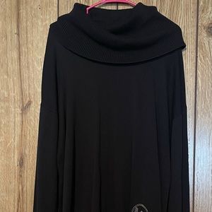 Wide neck turn down sweater